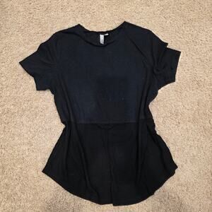 euc ASOS black dual block solid and ribbed t shirt sz 8